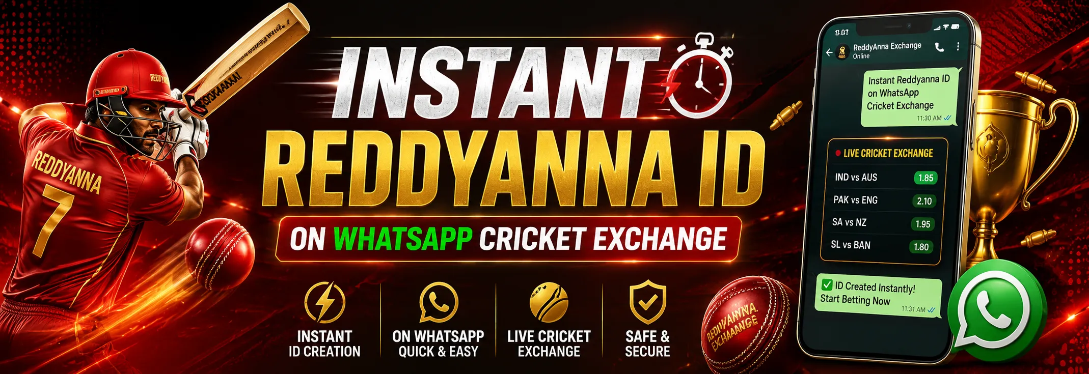 Instant Reddy Anna ID WhatsApp